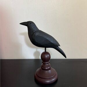 Black Wooden Bird Sculpture